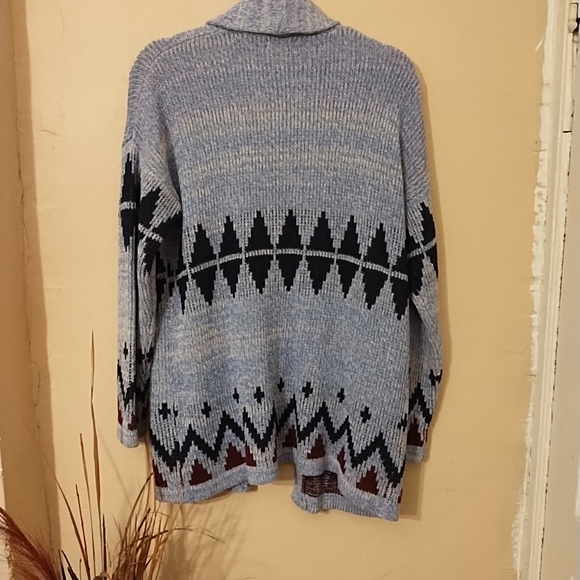 Urban Outfitters Ecoté Blue,Black,Red Women's Artez Open Front Sweater Sz Small - Picture 7 of 12